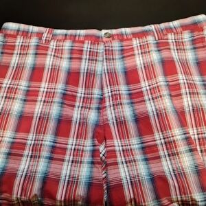 Columbia Red Plaid Mens Shorts Size 44 Casual Cotton Sportswear